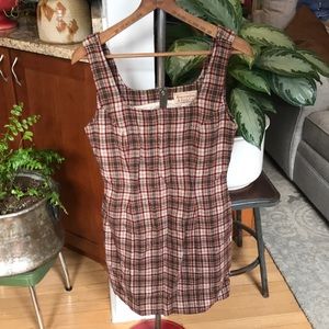 VINTAGE 60s/70s Abercrombie & Fitch Wool Blend Plaid Pinafore Dress Hong Kong